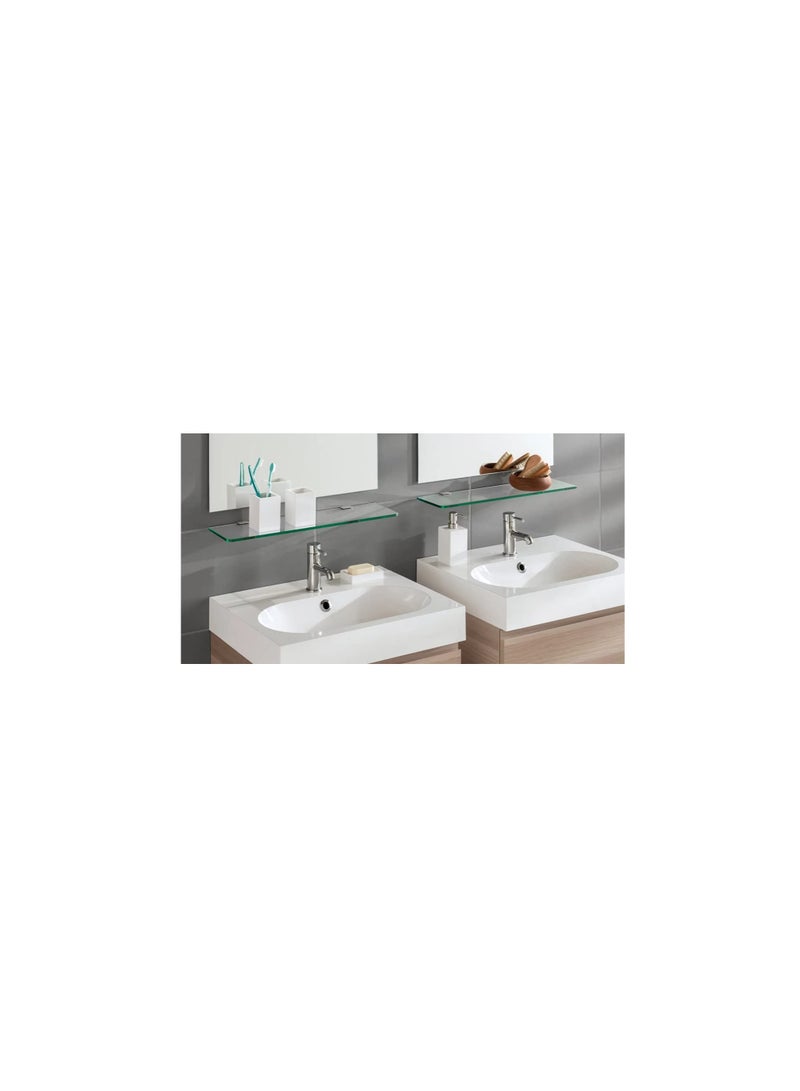 ROBUSTLINE Glass shelf with fitting-Blister pack - Image 1