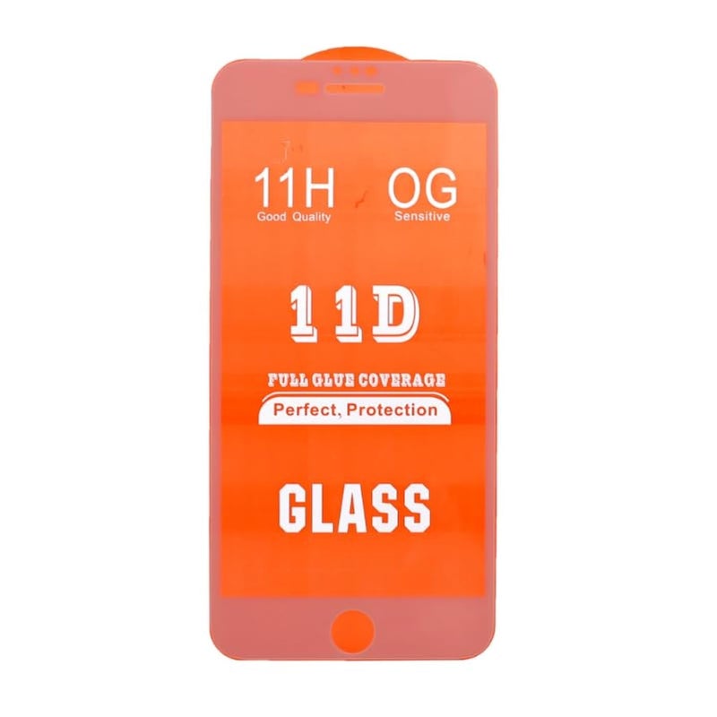Tempered 11H Anti Static Full Glue Coverage Glass Screen Protector With White Edge And Scratch Resistant Fits Iphone 7 Plus 5D - Transparent