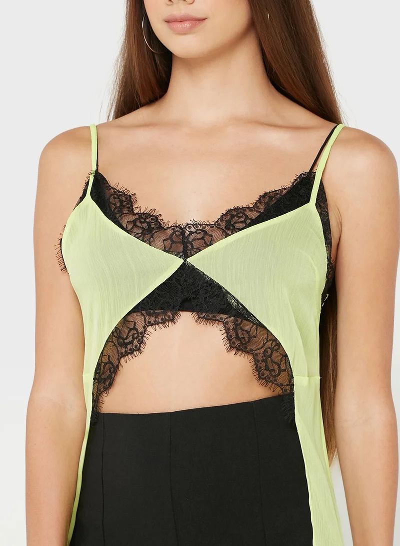 Miss Selfridge Lace Trim Shift Dress