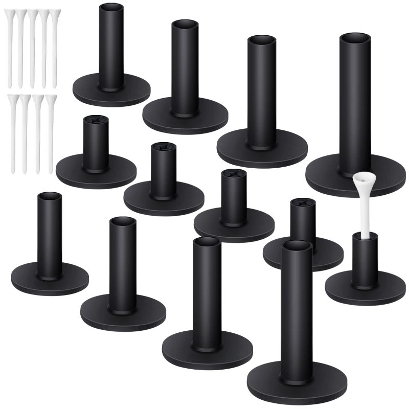 Sosation 23 Pieces Rubber Golf Tees Set Tees Holders for Driving Range Mats Value Rubber Ball Seat for Golf Hitting Mats and Indoor Outdoor Training Mixed Size 15 23 27 31 35 InchBlack - Image 2
