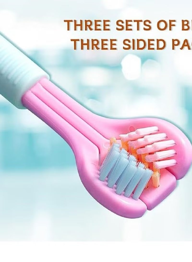 Fresh Triple-Sided Soft Bristle Toothbrush with Tongue Scraper – Complete Teeth & Tongue Cleaning Multicolour - Image 5