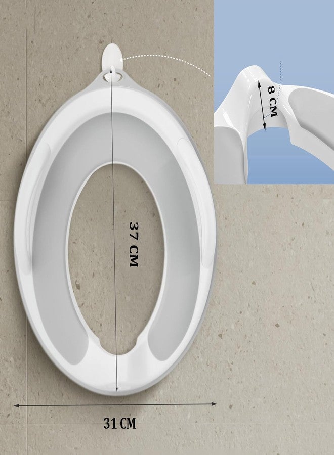 INOVERA (LABEL) Baby Training Toilet Seat - Kids Toddler Potty Trainer Cover with Handle for 1 to 5 years Boys & Girls (Grey) - Image 2