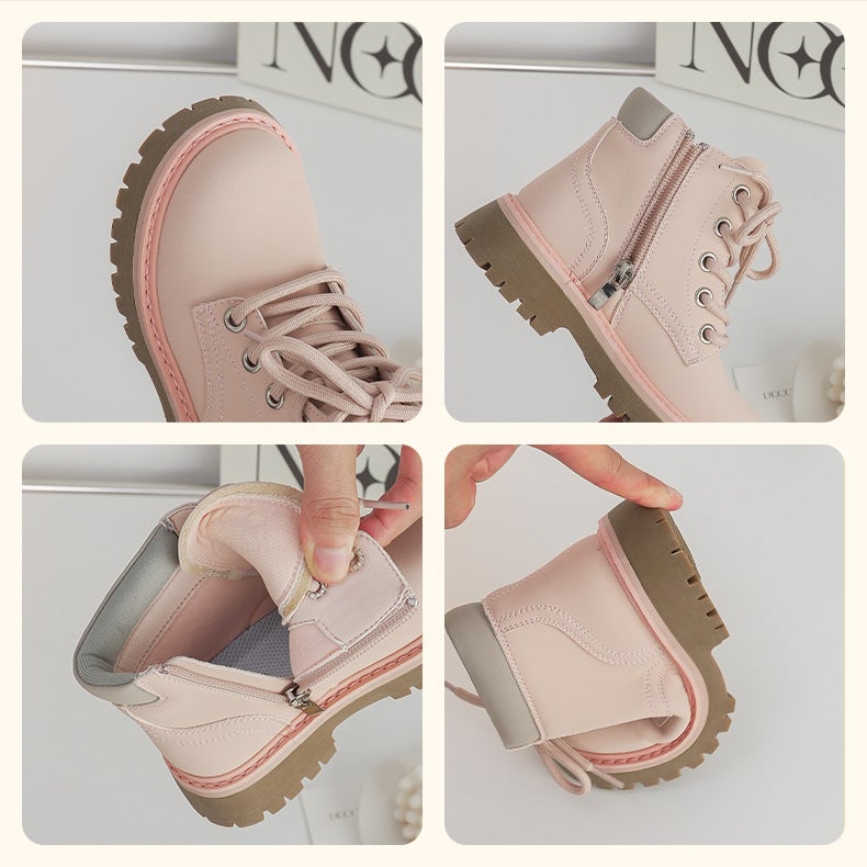 ins Niche Children's Shoes [Outdoor Martin Boots] Spring and Autumn New Men's and Women's Big Children's High-Top Chelsea Children's Leather Boots - Image 4