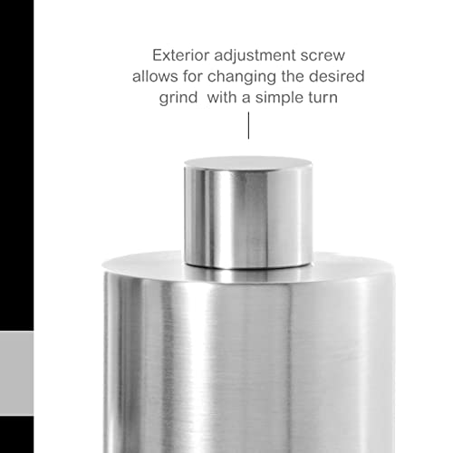 AdHoc Classic Medium Pepper or Salt Mill - Manual Salt & Pepper Grinding with Adjustable Grinds - Handy Grinder with Versatile Ceramic Mechanism - Image 4