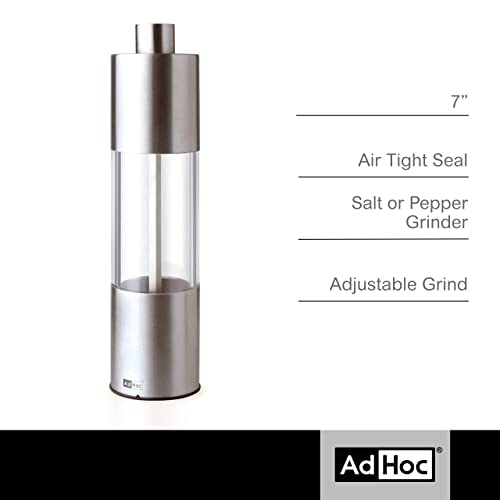 AdHoc Classic Medium Pepper or Salt Mill - Manual Salt & Pepper Grinding with Adjustable Grinds - Handy Grinder with Versatile Ceramic Mechanism - Image 2