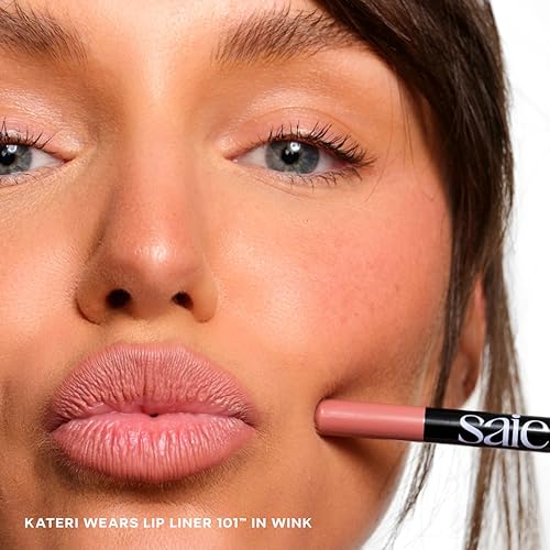 Saie Lip Liner 101 Lip Pencil Made with a Creamy Soft Matte Formula for a Naturally Framed or Fully Filled Look Supercharged with Shea Butter Jojoba Oil Wink 05 oz - Image 3