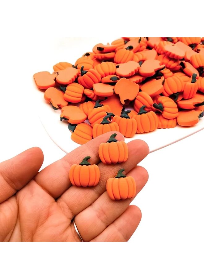 Mini Resin Pumpkin Set 10 Pcs Realistic Orange Fake Pumpkins for Halloween Thanksgiving Christmas Easter Ramadan Decor Durable Miniature Fruits for DIY Crafts Home Decor Party Supplies Holiday Display Festive Table Centerpiece - Image 2