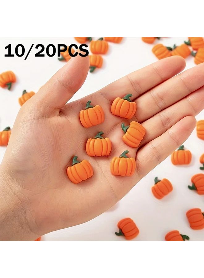 Mini Resin Pumpkin Set 10 Pcs Realistic Orange Fake Pumpkins for Halloween Thanksgiving Christmas Easter Ramadan Decor Durable Miniature Fruits for DIY Crafts Home Decor Party Supplies Holiday Display Festive Table Centerpiece - Image 1