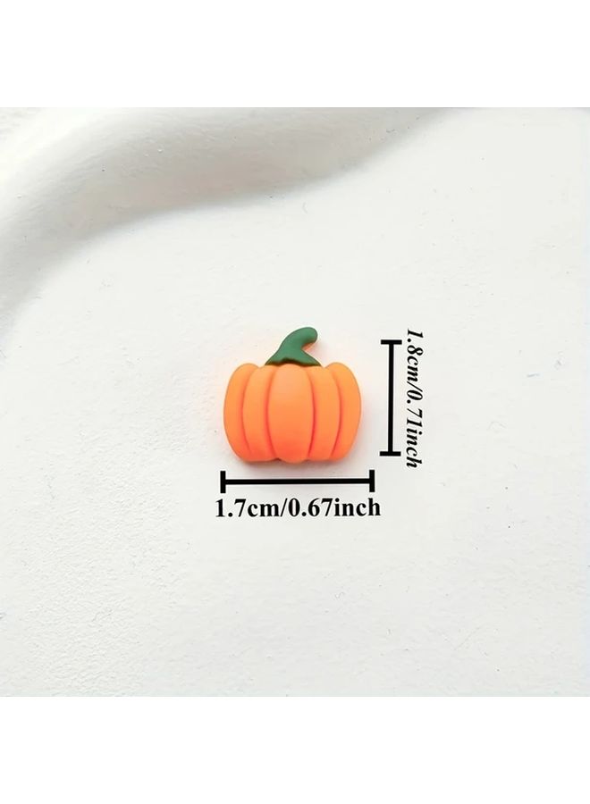 Mini Resin Pumpkin Set 10 Pcs Realistic Orange Fake Pumpkins for Halloween Thanksgiving Christmas Easter Ramadan Decor Durable Miniature Fruits for DIY Crafts Home Decor Party Supplies Holiday Display Festive Table Centerpiece - Image 3