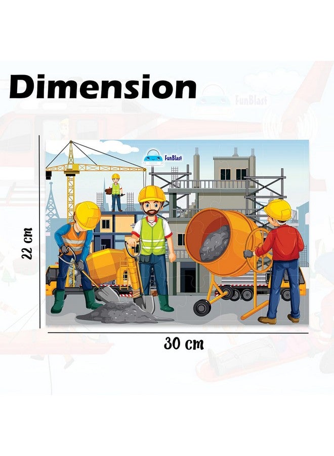 FunBlast Jigsaw Puzzles for Kids, Building Construction Jigsaw Puzzles for Kids, Floor Puzzle for Children, Learning & Educational Jigsaw Puzzle Toys, 24 Pcs Puzzle (Multicolor) (Set-B) - Image 2