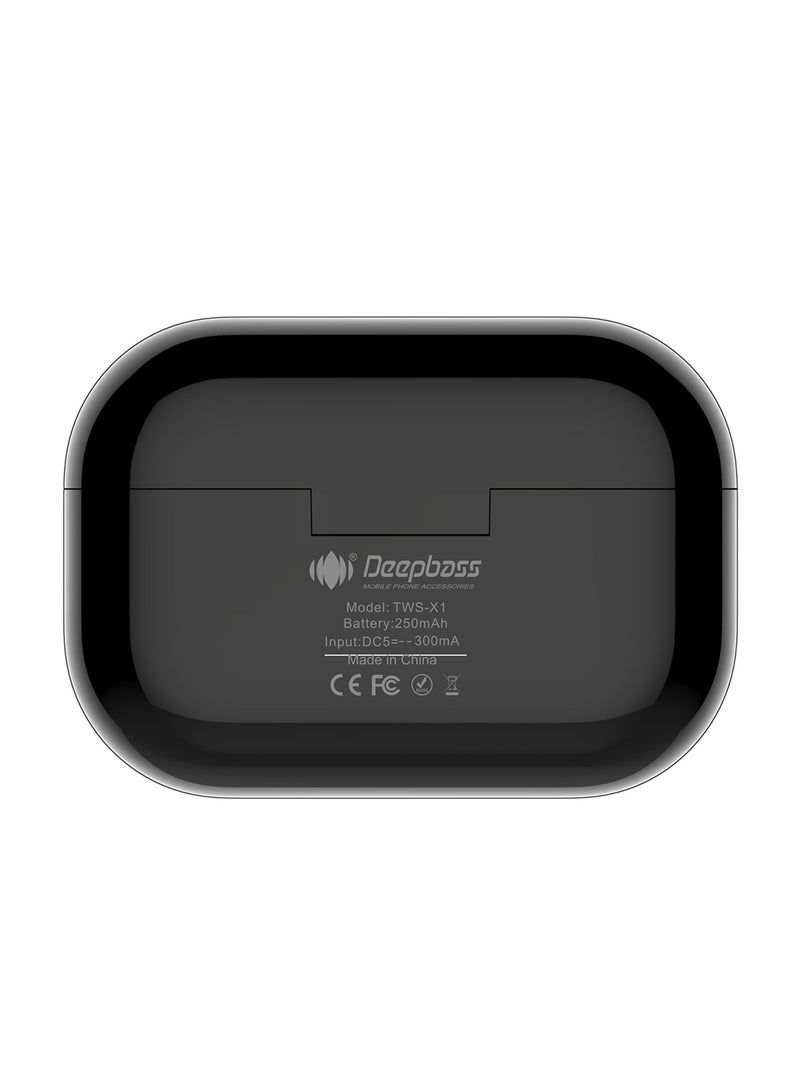 Deepbass TWS-X1: سماعات أذن لاسلكية StrongSignal™ | تقنية إلغاء الضوضاء ParticleSolve™ | محسّنة لمطوري أندرويد | شحن سريع USB-C - أسود - Image 2