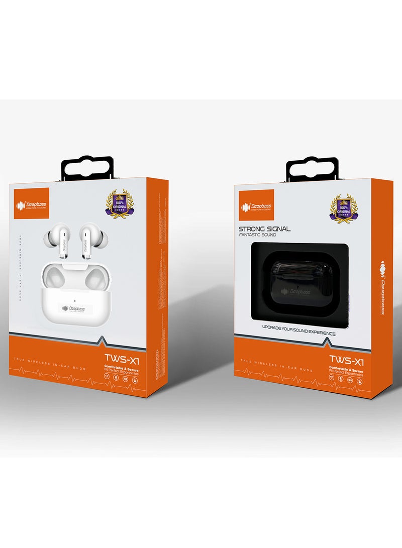 Deepbass TWS-X1: سماعات أذن لاسلكية StrongSignal™ | تقنية إلغاء الضوضاء ParticleSolve™ | محسّنة لمطوري أندرويد | شحن سريع USB-C - أسود - Image 4