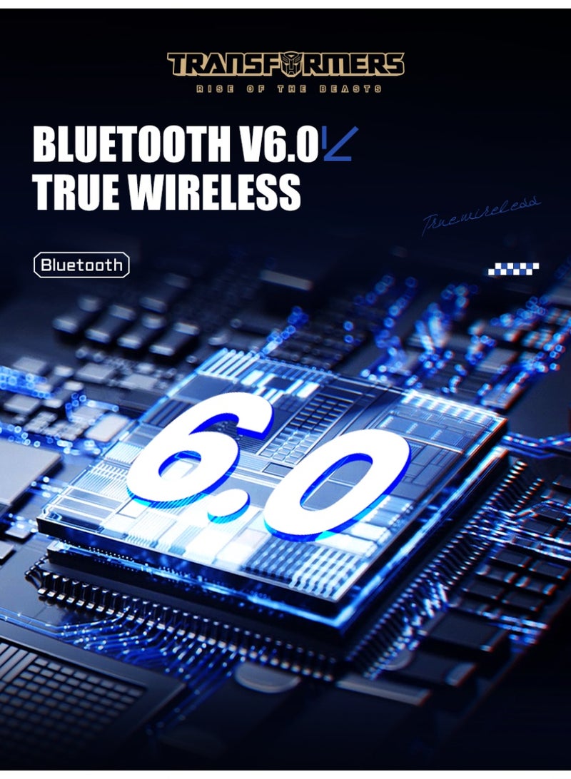 Transformers Wireless Headphones TF-T97 Bluetooth Earbuds Headsets, RGB Ambient Light, Gaming and Music Dual Mode, Grey - Image 4