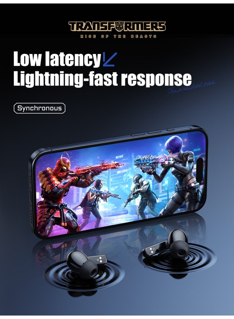 Transformers Wireless Headphones TF-T97 Bluetooth Earbuds Headsets, RGB Ambient Light, Gaming and Music Dual Mode, Grey - Image 5
