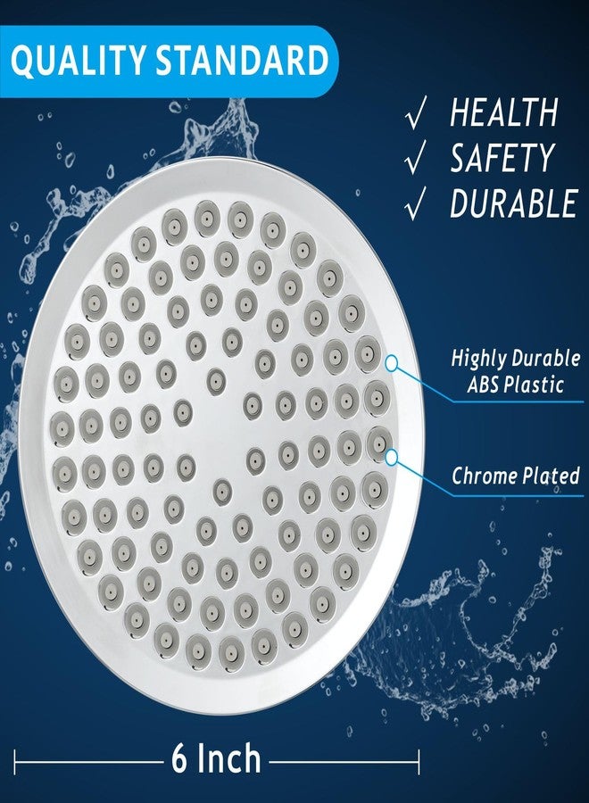 Voolan High Pressure Rain Shower Head - Luxury Modern Look - The Perfect Adjustable Replacement For Your Bathroom Showerhead - Comfortable Shower Experience Even at Low Water Flow (6“ Chrome) - Image 5
