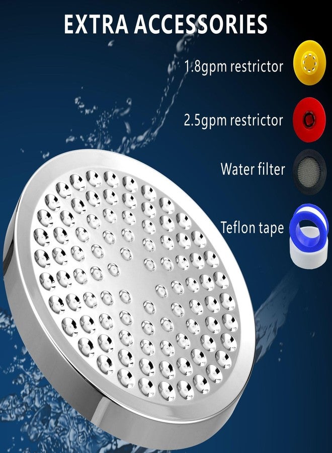 Voolan High Pressure Rain Shower Head - Luxury Modern Look - The Perfect Adjustable Replacement For Your Bathroom Showerhead - Comfortable Shower Experience Even at Low Water Flow (6“ Chrome) - Image 3