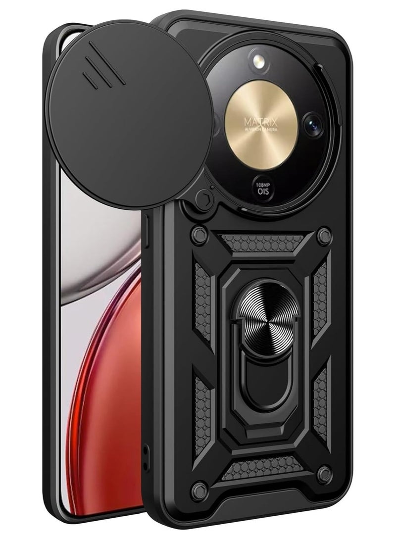 general Compatible with Honor X9d 5G Case with Slide Camera Cover Heavy Duty Military Grade Shockproof Magnetic Ring Holder Kickstand Case - Image 1
