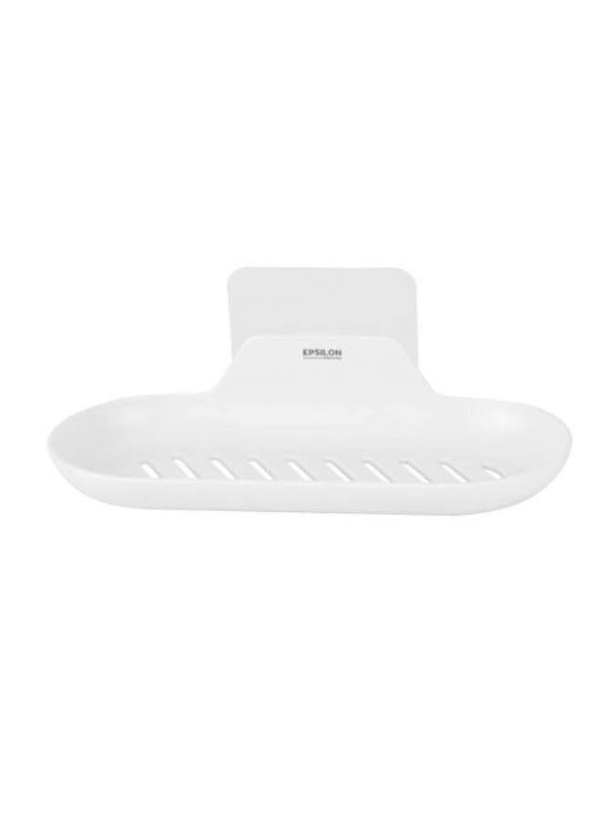 Epsilon Adhesive Soap Holder EPSBA1537 | Wall Mounted Soap Dish with Drain Holes | No-Drill Self-Adhesive Soap Tray | 2kg Load Capacity | Bathroom Soap Holder for Tile, Glass, Metal & Plastic Surfaces | White - Image 4