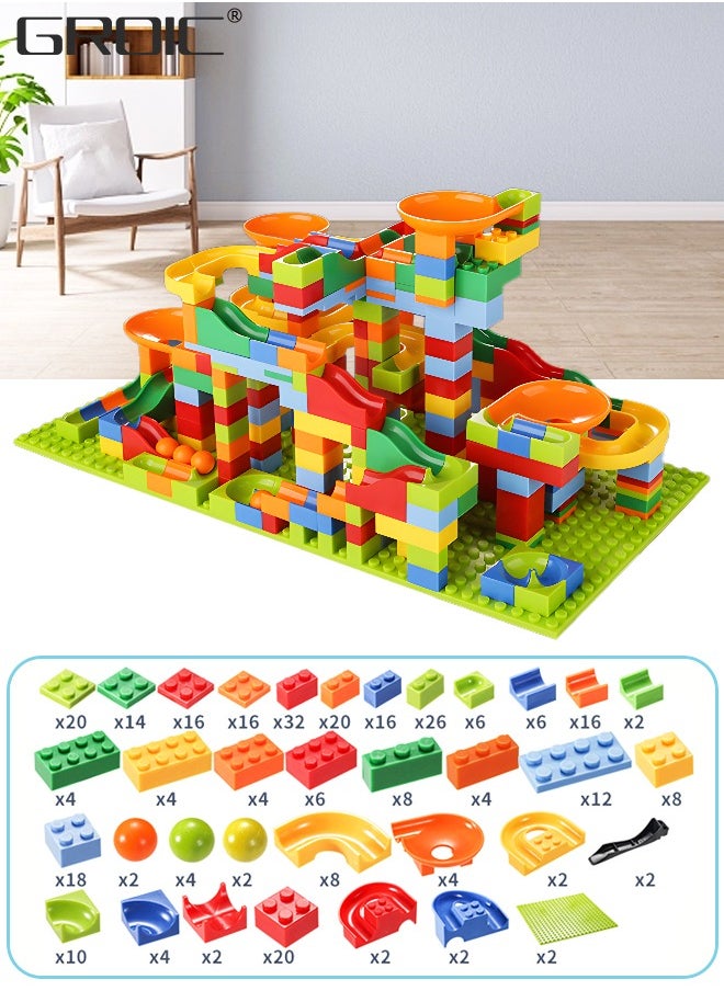 GROIC Marble Run Building Blocks, 330 PCS Classic Big Blocks STEM Toy Bricks Set Kids Race Track Compatible with Bulk Bricks Set for Boys Girls Toddler  - Image 2