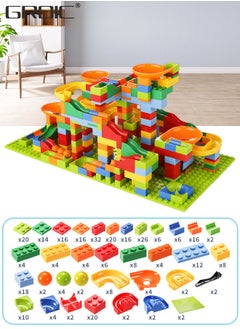 GROIC Marble Run Building Blocks, 330 PCS Classic Big Blocks STEM Toy Bricks Set Kids Race Track Compatible with Bulk Bricks Set for Boys Girls Toddler  - Image 2