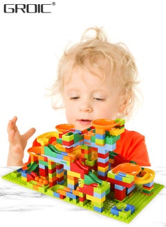GROIC Marble Run Building Blocks, 330 PCS Classic Big Blocks STEM Toy Bricks Set Kids Race Track Compatible with Bulk Bricks Set for Boys Girls Toddler  - Image 4
