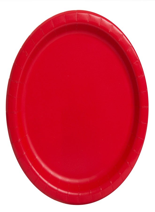 Unique Party Ruby Red Solid Round Dinner Paper Plates - 9" (Pack of 16) - Durable & Eco-Friendly Disposable Tableware - Perfect for Parties & Celebrations - Image 1