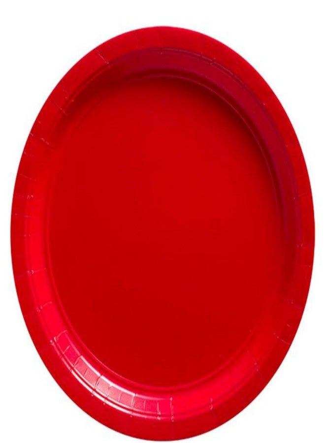 Unique Party Ruby Red Solid Round Dinner Paper Plates - 9" (Pack of 16) - Durable & Eco-Friendly Disposable Tableware - Perfect for Parties & Celebrations - Image 4