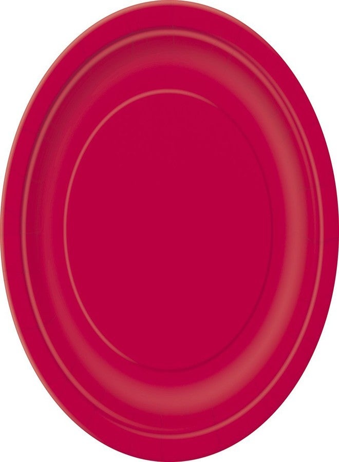 Unique Party Ruby Red Solid Round Dinner Paper Plates - 9" (Pack of 16) - Durable & Eco-Friendly Disposable Tableware - Perfect for Parties & Celebrations - Image 3