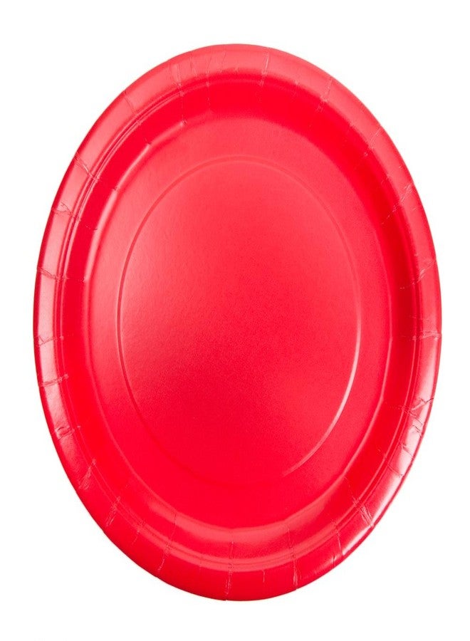 Unique Party Ruby Red Solid Round Dinner Paper Plates - 9" (Pack of 16) - Durable & Eco-Friendly Disposable Tableware - Perfect for Parties & Celebrations - Image 5