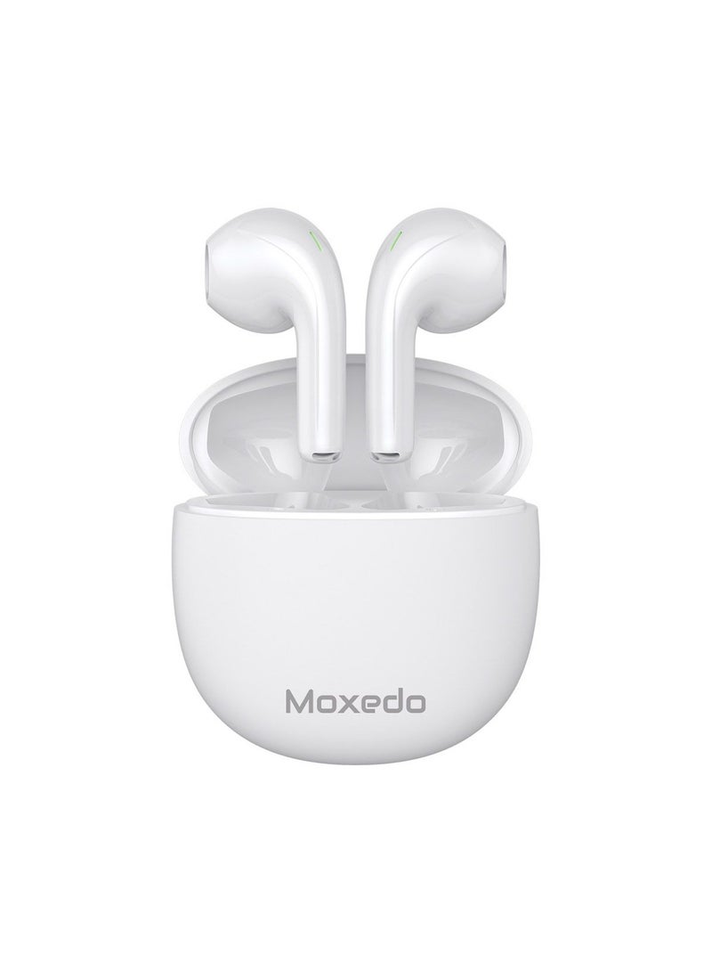 Moxedo True Wireless Earbuds S6 Bluetooth 5.3 7 Hours Playing Time 300 mAh Charging Case (White) - Image 1
