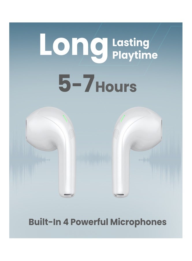 Moxedo True Wireless Earbuds S6 Bluetooth 5.3 7 Hours Playing Time 300 mAh Charging Case (White) - Image 4