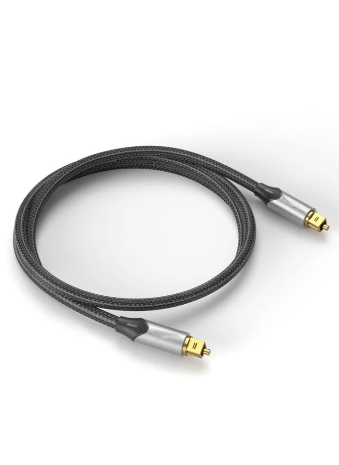 Generic - Digital Optical Audio Cable 3.3ft Nylon Braided Fiber, Slim Metal Case, Gold Plated Plug, Toslink Fiber Optic Audio Cable for Sound Bar TV PS4 S*msung Vizio Bose LG, 1 Pcs - Image 1