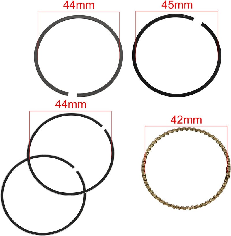 FLYPIG 47mm Piston Rings Set for CRF70 CRF90 CT70 XR70 S65 C70 ATC70 TRX70 CL70 SL70 TRX90 XL70 ATC Motosport 70 Horizontal Engine ATV Scooter - Image 2
