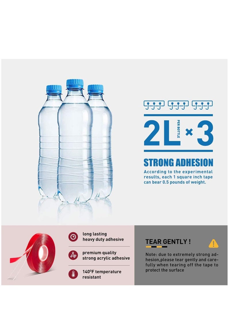 Beauenty Double Sided Tape 2 Pack Heavy Duty Acrylic Clear Strong Adhesive Waterproof Removable Double Sided Mounting Tape for Carpet Fix Home Office Wall Decor DIY Crafts Car Glass Decor - Image 5