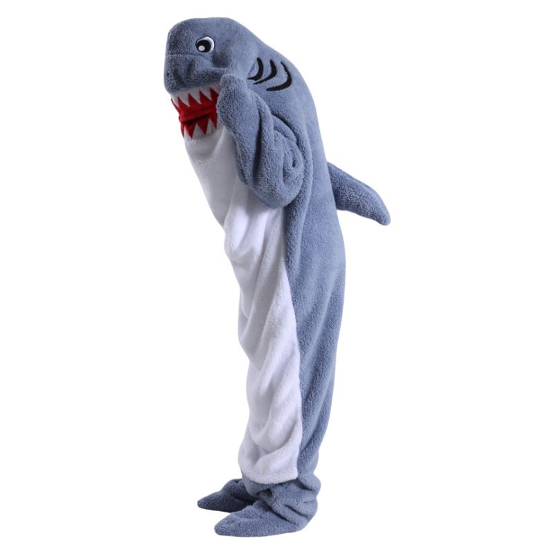 Dolphin Sleeping Bag Adult Tv Blanket Office Sleepsuit Wearing Blanket Winter Warm Shark Hooded Cartoon Sleepsuit - Image 1