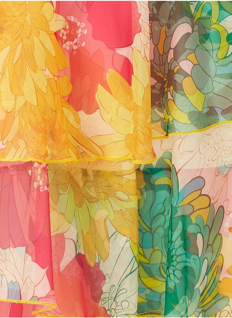 Iconic - Floral Printed Ruffle Skirts - Image 1
