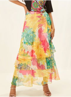 Floral Printed Ruffle Skirts