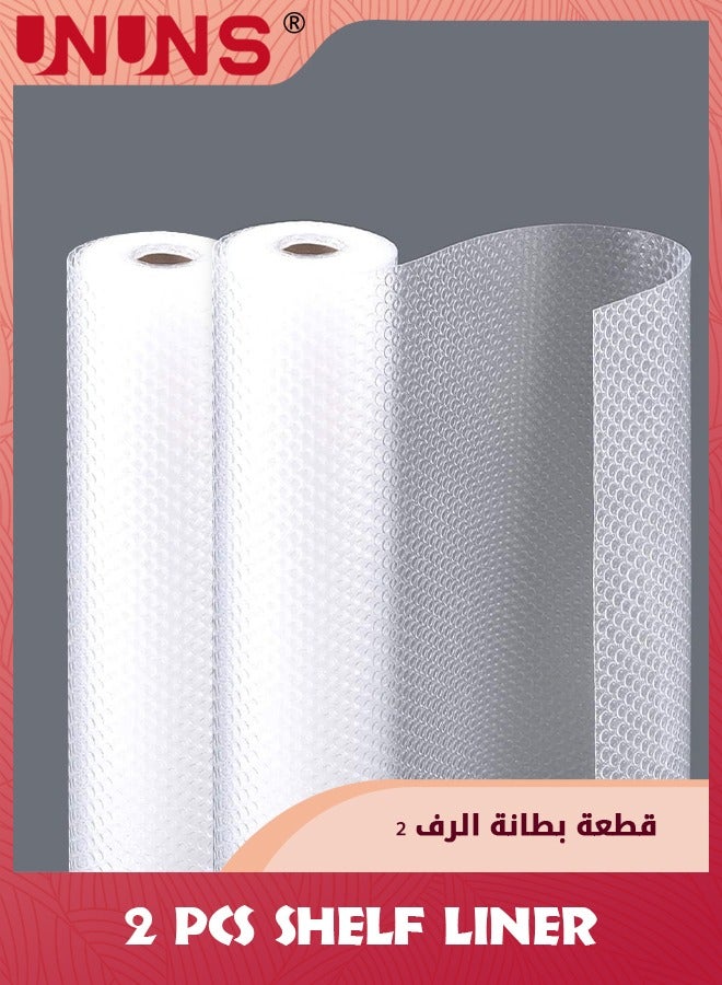 UNUNS Shelf Liner,2Pcs Waterproof Kitchen Cabinet Liners,EVA Non-adhesive Non-slip Easy To Cut Clear Refrigerator Liners Cabinet Liner Pantry Drawer Liner For Kitchen Cabinet,Cupboard 45cmx3m - Image 1