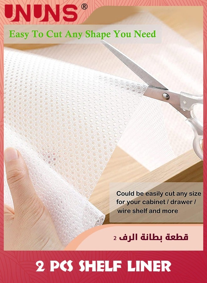 UNUNS Shelf Liner,2Pcs Waterproof Kitchen Cabinet Liners,EVA Non-adhesive Non-slip Easy To Cut Clear Refrigerator Liners Cabinet Liner Pantry Drawer Liner For Kitchen Cabinet,Cupboard 45cmx3m - Image 4