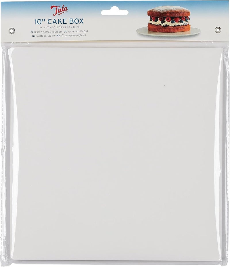 Tala 10 Inch Cake Box, Perfect for Transporting and Storing Cakes, Pastries and Desserts, 25.4 X 25.4 X 15cm - Image 2