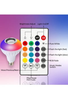 Y&D Wireless Light Bulb Speaker, Bluetooth Bulbs with RGB Smart Music Remote Control, Lamp for Bedroom, Home, Party Decorations  - Image 3