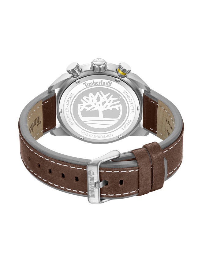 Timberland Men Calahan Grey Dial Leather Strap Multifunction Watch for Men, 46mm - Image 3