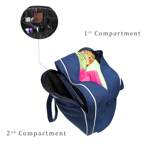 WHACKK Bagel Navy 33L Racket Sports Bag – Stylish Gym|Racket Holder and Smart Organizer| Travel & Work Bag - Image 4