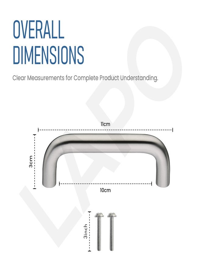 LAPO 4 Inch Durable Stainless-Steel Pull Handles for Kitchen Cabinets & Drawers, Window Handles for Almirah and Cupboard, Quick Installation, 3 Year Warranty (96mm,160mm, Matt Finish, Pack of 2) - Image 2