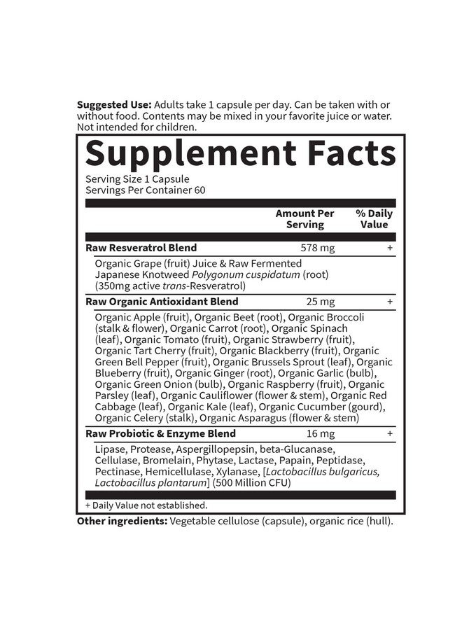 Garden of Life Garden Of Life Heart Resveratrol Supplement - Raw Whole Food Antioxidant Formula for Heart Health, 60 Capsules  - Image 4