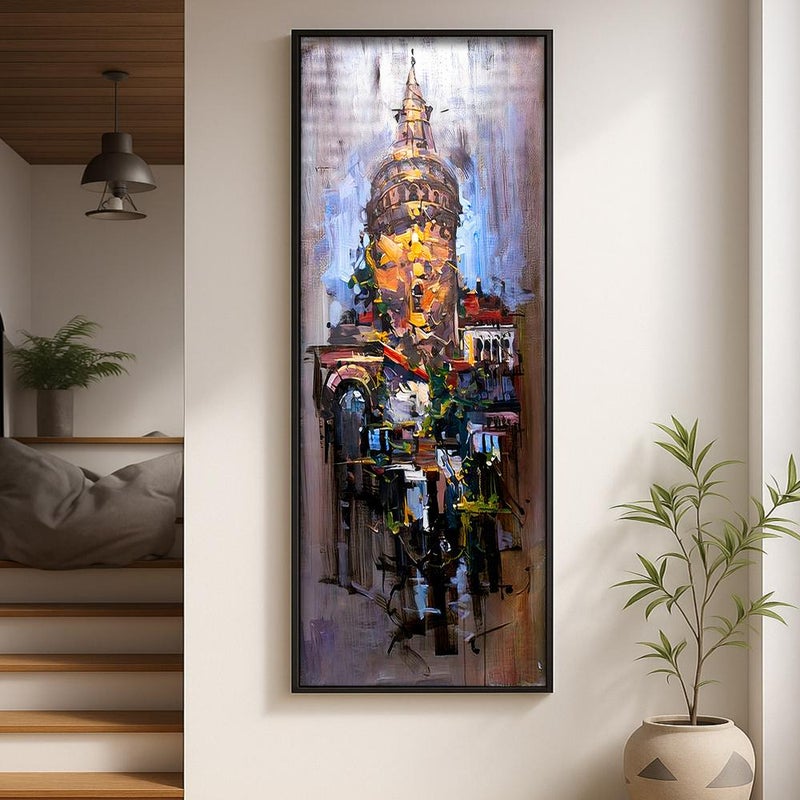 ماركتنا لوحة قماشية فاخرة بتصميم تجريديي مع برواز مجوف بمقاس 100×50 سم , قطعة واحدة - Image 2