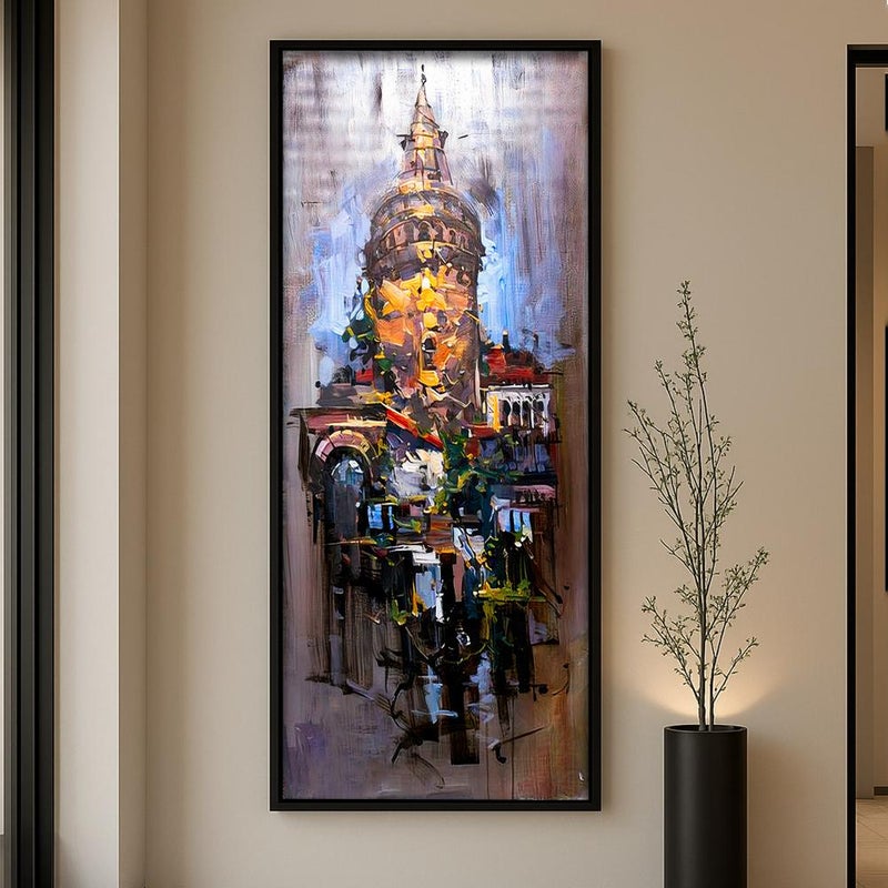 ماركتنا لوحة قماشية فاخرة بتصميم تجريديي مع برواز مجوف بمقاس 100×50 سم , قطعة واحدة - Image 1