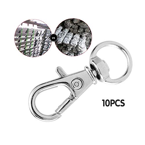 Oubaka 20Pcs Swivel Snap Hook Set,Stainless Steel Swivel Snap Hooks with Durable Metal Split Key Rings Jewelry Velvet Pouches for DIY Craft,Pet Chains,Dog Tie-Out Cable, Split Ring,Bird Feeders and More - Image 3