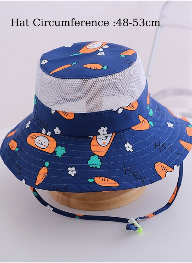 Aissiora Children's sunscreen hats Children's sun hats UV-blocking caps Children's bucket hats Light sun hat in summer Cartoon pattern Unisex  - Image 2