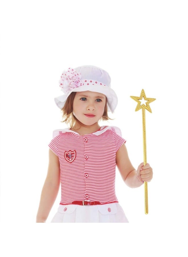 Tvoip 5PCS Girls Costume Props Star Magic Wand Angel Fairy Wands Sticks Birthday Party Wedding Halloween Cosplay Christmas 13 Inches (Gold) - Image 1